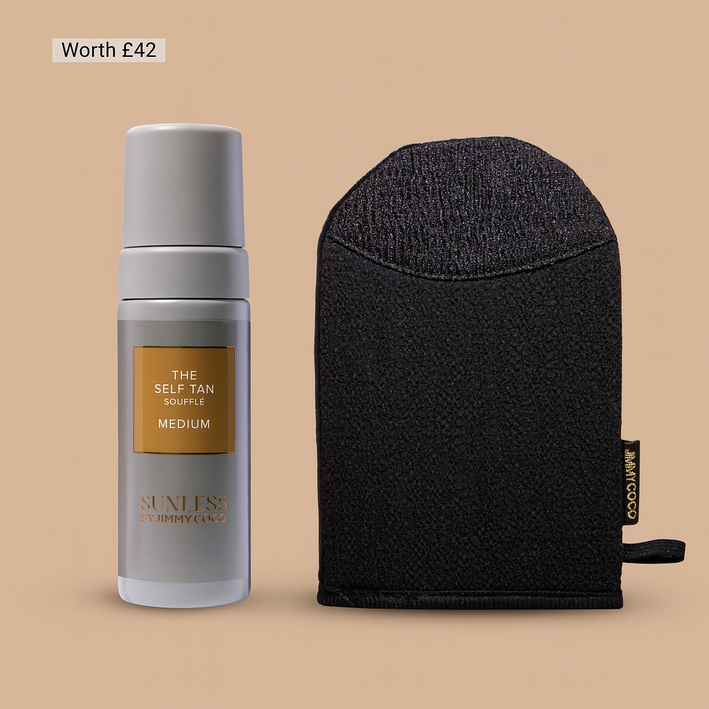 Ultimate Glow bundle- Tinted tan souffle (Medium) + Buff & Glow mitt
