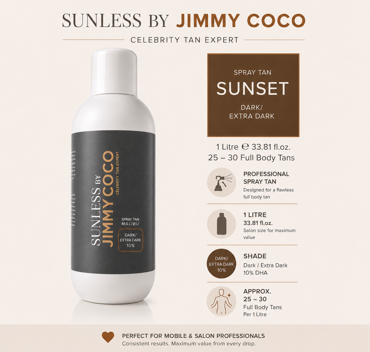 Sunset  1 Ltr professional Spray Dark/ Extra Dark