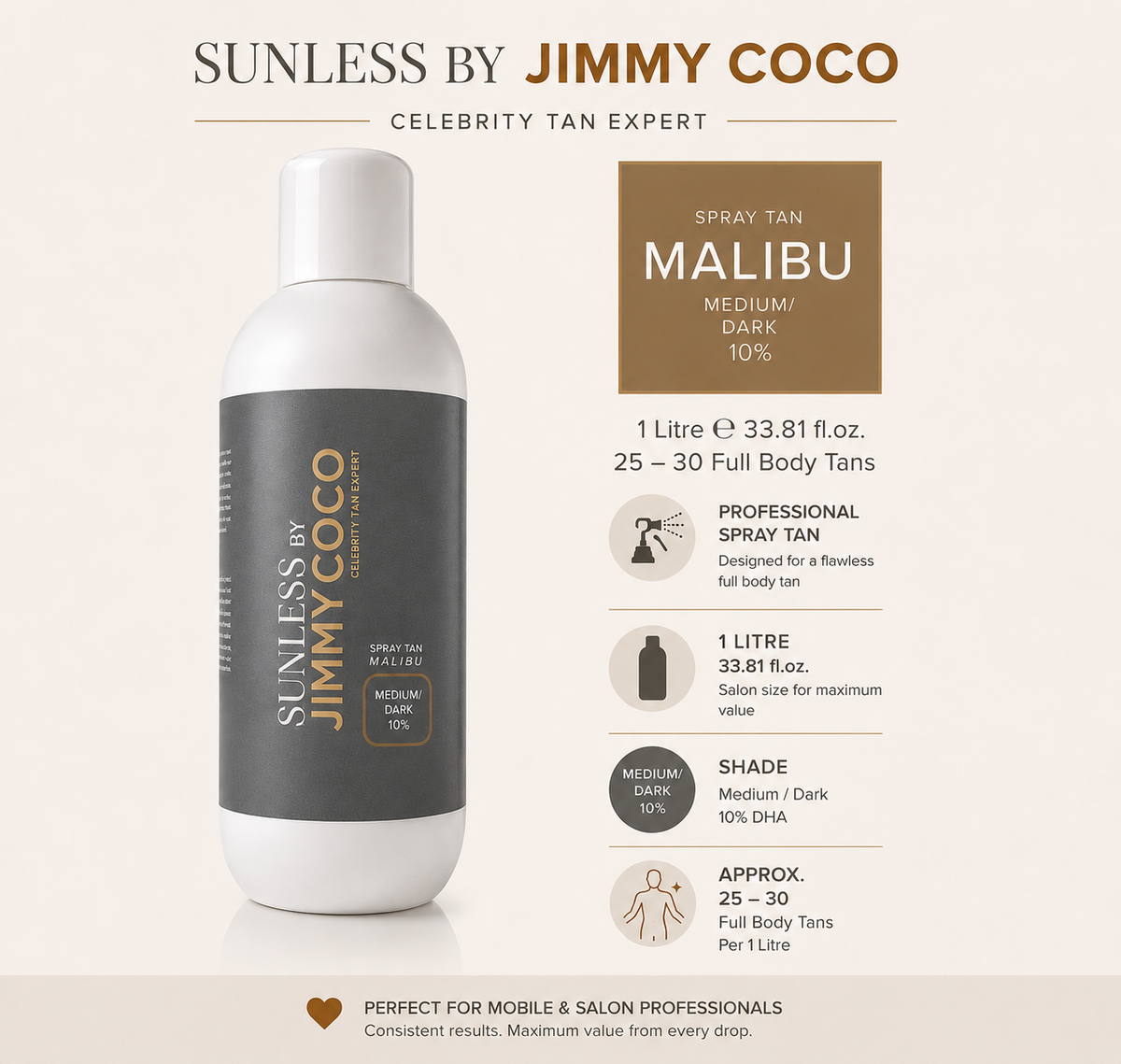 Malibu 1 Ltr professional Spray Medium/Dark